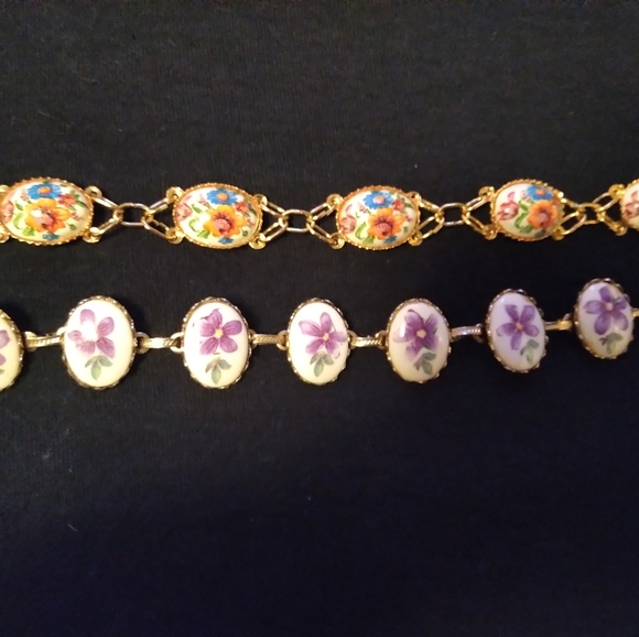 Jewelry - Two antique western floral bracelets